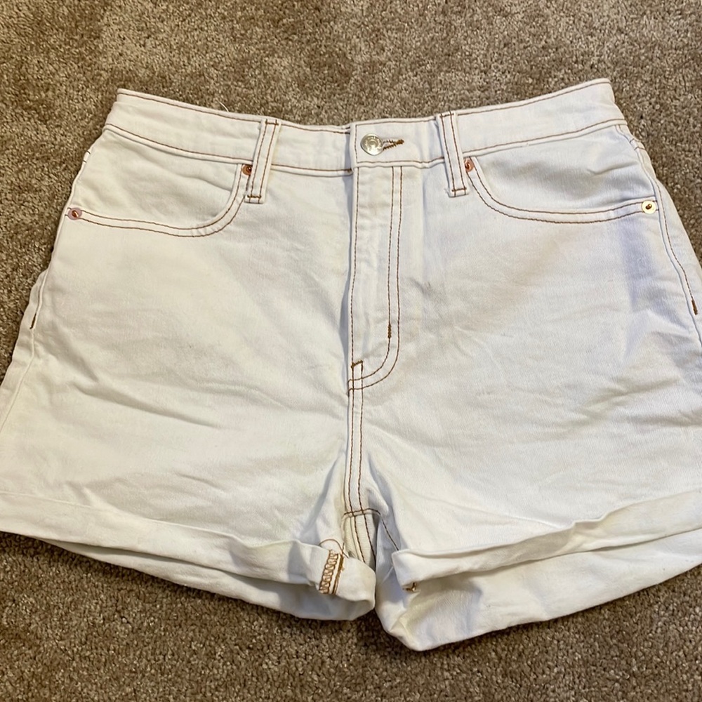 corduroy looking jean shorts